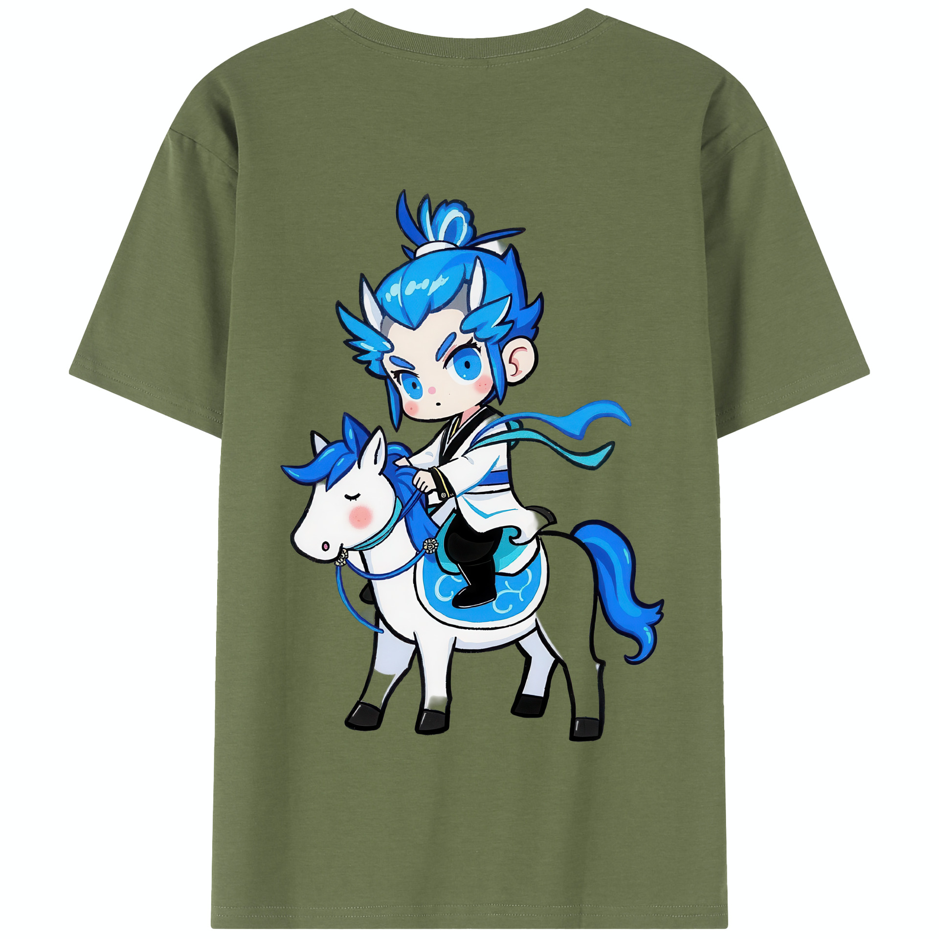（画像用） Ne Zha 2 ナタ 魔童の大暴れ 綿100％半袖Tシャツ（背面プリント）